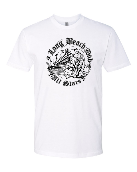 Lou Dog Tee (White) – Long Beach Dub AllStars Merch