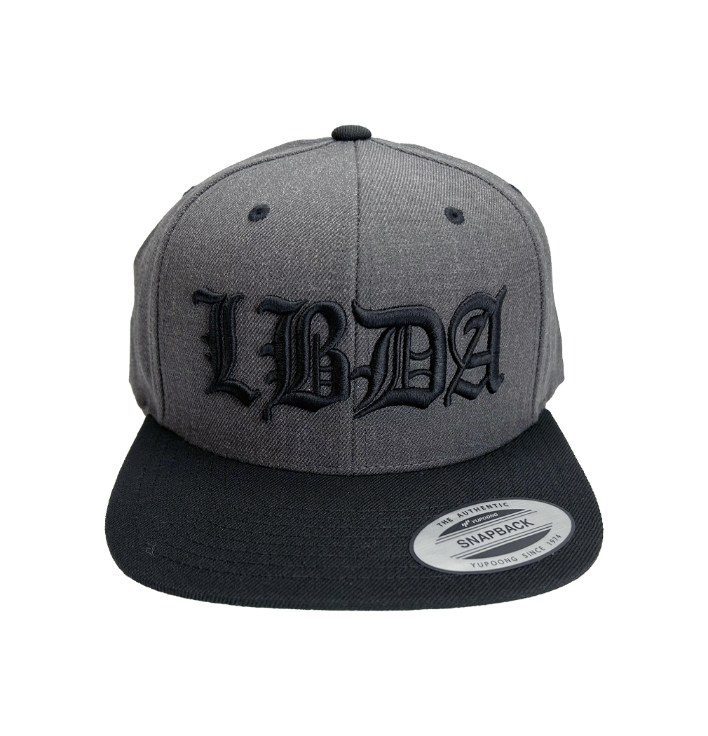Old English LBDA 3D Puff Charcoal/Black Snapback
